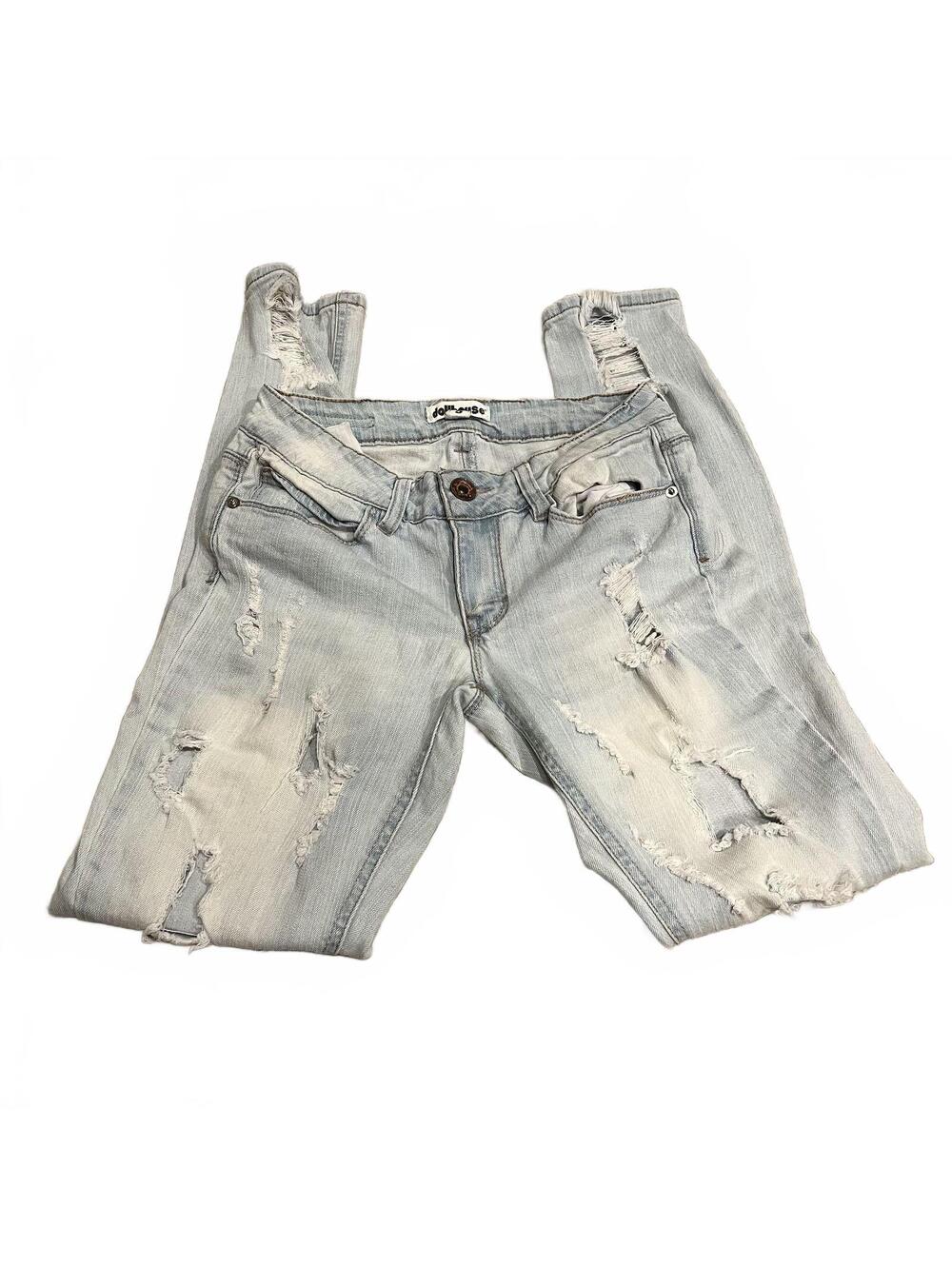 Vintage Dollhouse Y2K 2000s Distressed Light Wash Skinny Jeans
